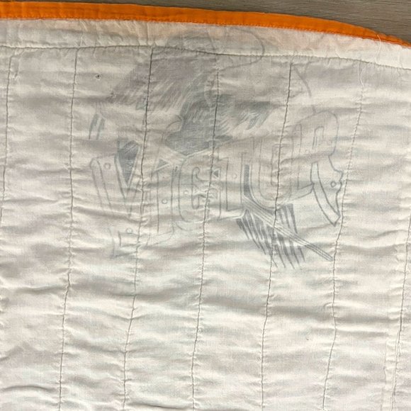 Vintage Flower Garden Quilt 77x59 Green Background Orange Border Victor - Picture 9 of 11